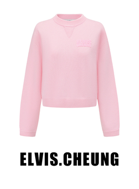 ELVIS.CHEUNG设计师圆领宽松针织羊毛套头短款软糯慵懒风毛衣秋冬