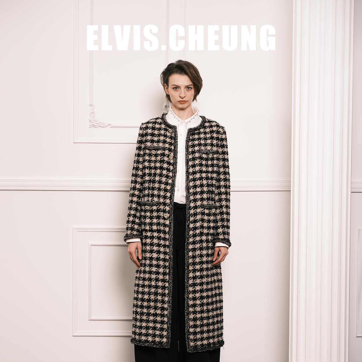 ELVIS.CHEUNG千鸟格粗花呢外套