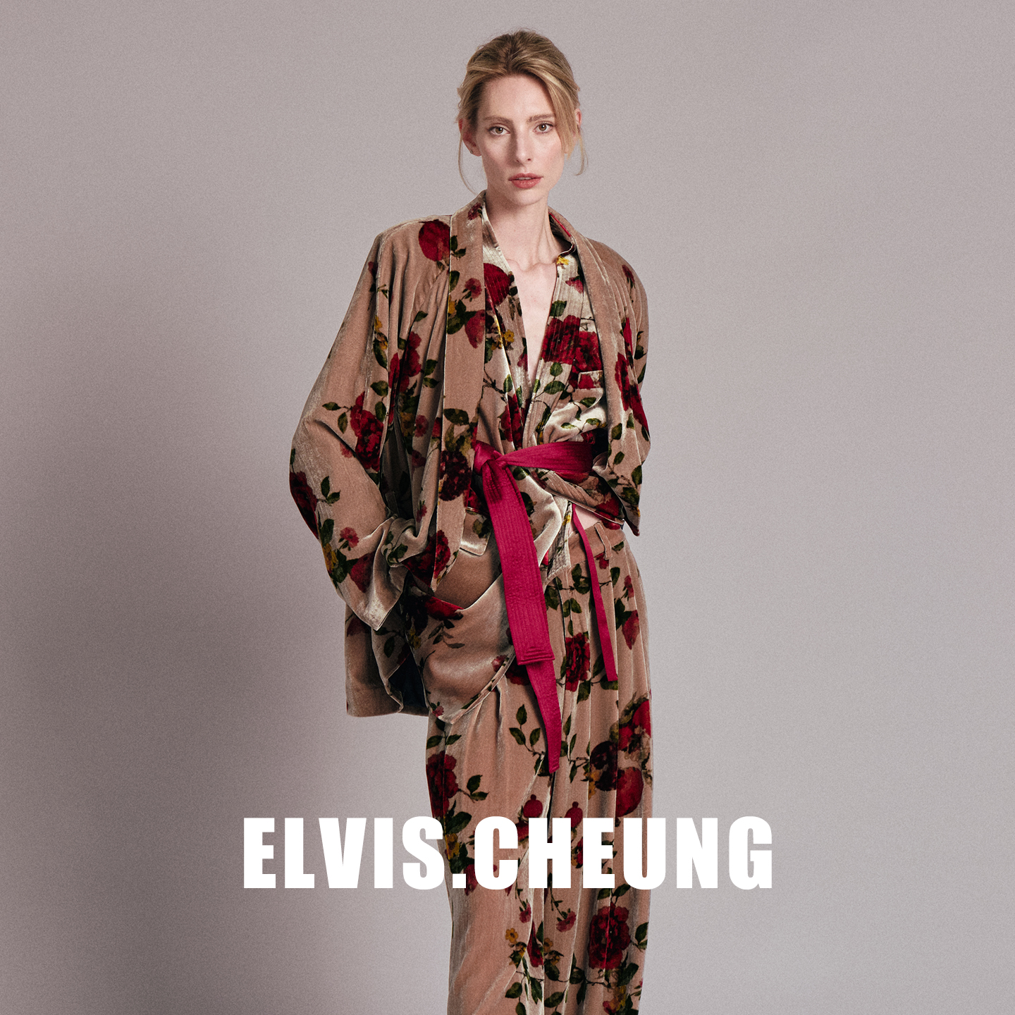 ELVIS.CHEUNG复古牡丹印花外套