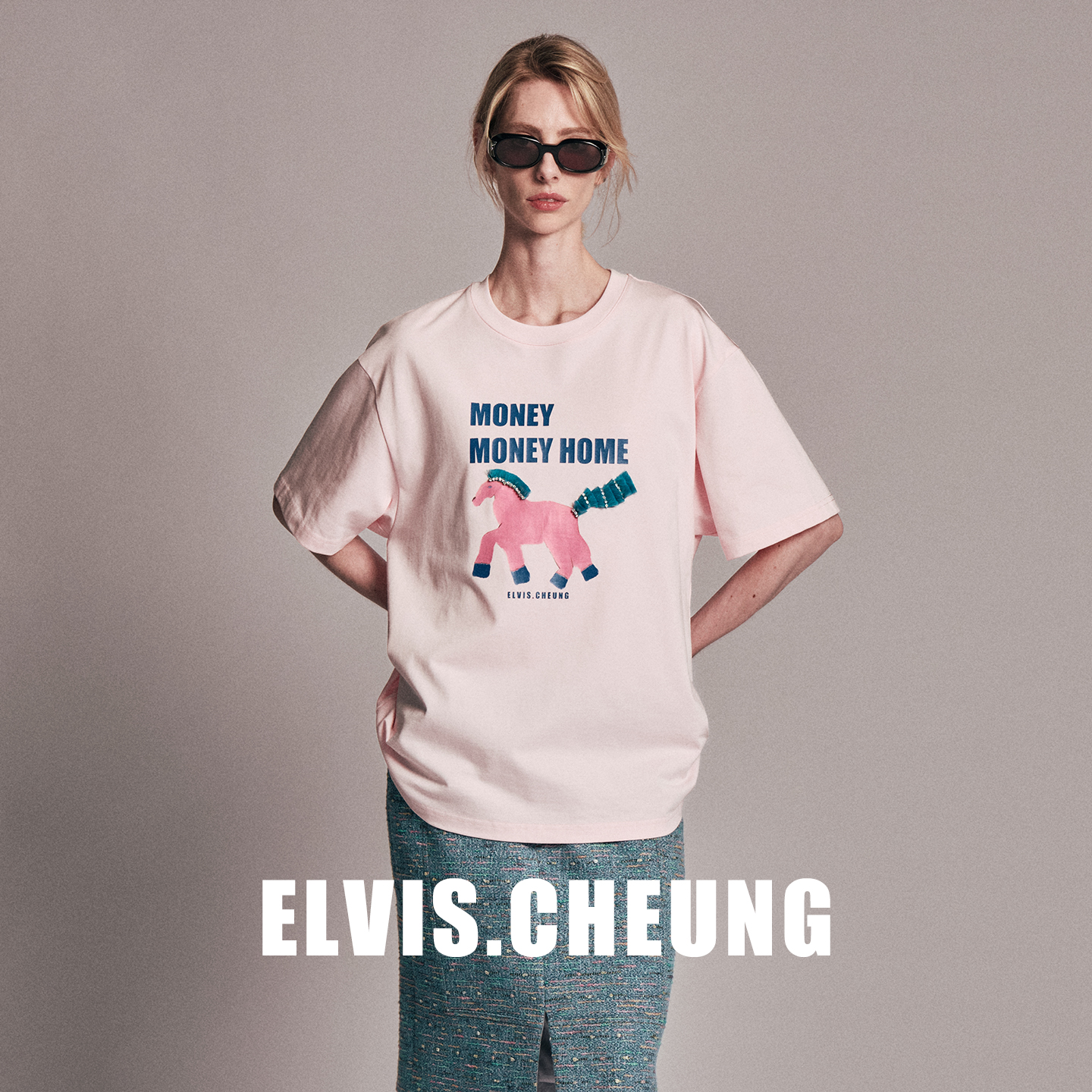 ELVIS.CHEUNG手工流苏印花T恤