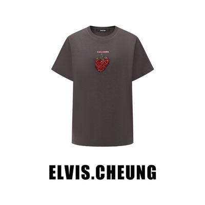 ELVIS.CHEUNG25秋冬新款红利满枝T恤时尚百搭休闲宽松显瘦短袖女