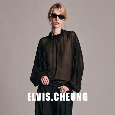 ELVIS.CHEUNG简约手工绣钉珠衬衫