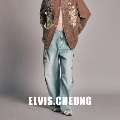 ELVIS.CHEUNG复古绣花牛仔裤