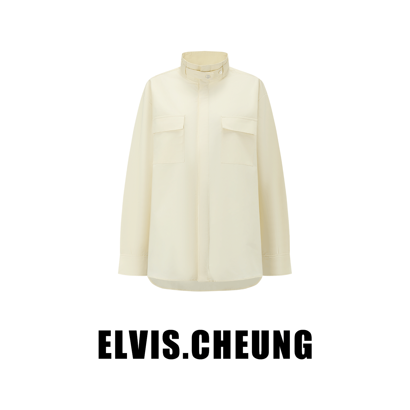 ELVIS.CHEUNG系扣领宽松直身衬衫