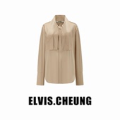 ELVIS.CHEUNG25秋冬真丝绑带式 女宽松休闲上衣个性 直身衬衫 长袖