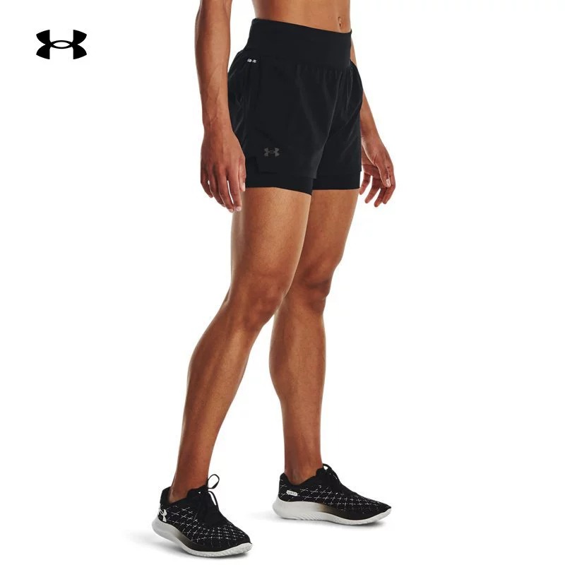 安德玛二合一跑步运动短裤