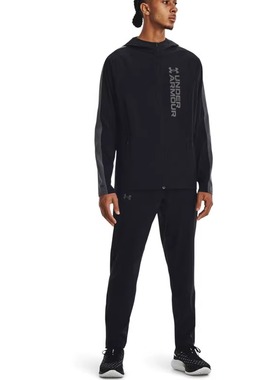 安德玛UA Strom外套男新款速干健身跑步训练运动夹克1377486