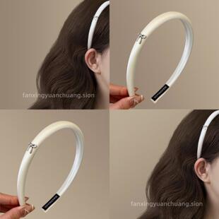 高端高颅顶发箍 头箍2025新款 简约彩色气质缎面蝴蝶结窄版 发箍女款