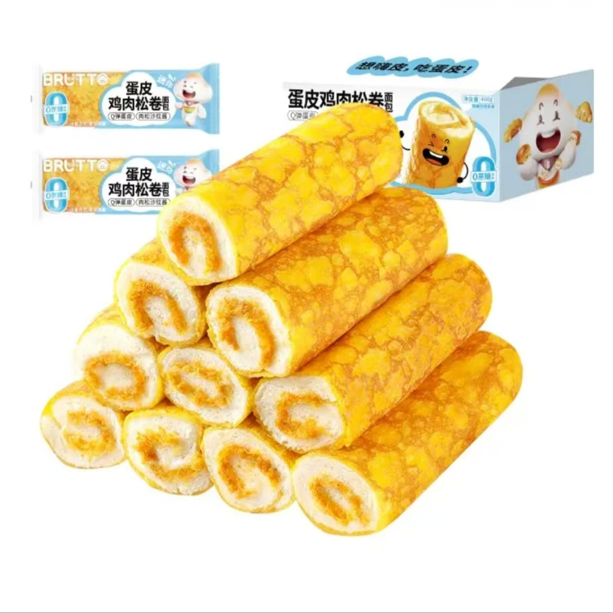 布鲁托蛋皮鸡肉松卷沙拉酱夹心