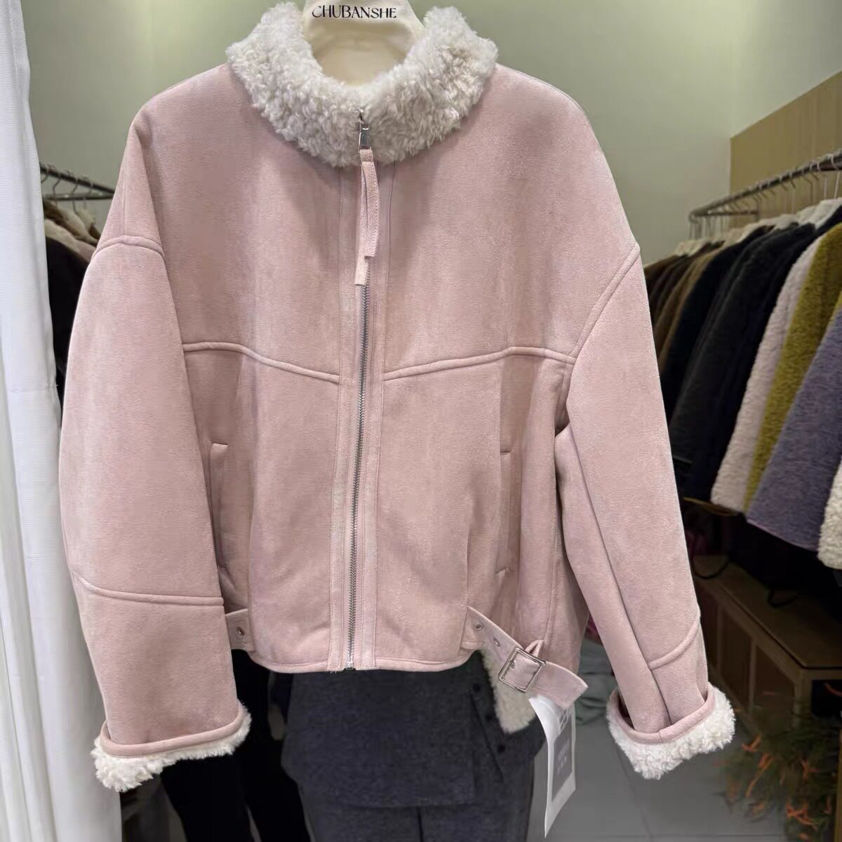 加绒加厚皮毛一体立领棉服女秋冬季新款韩版小个子减龄百搭短外套