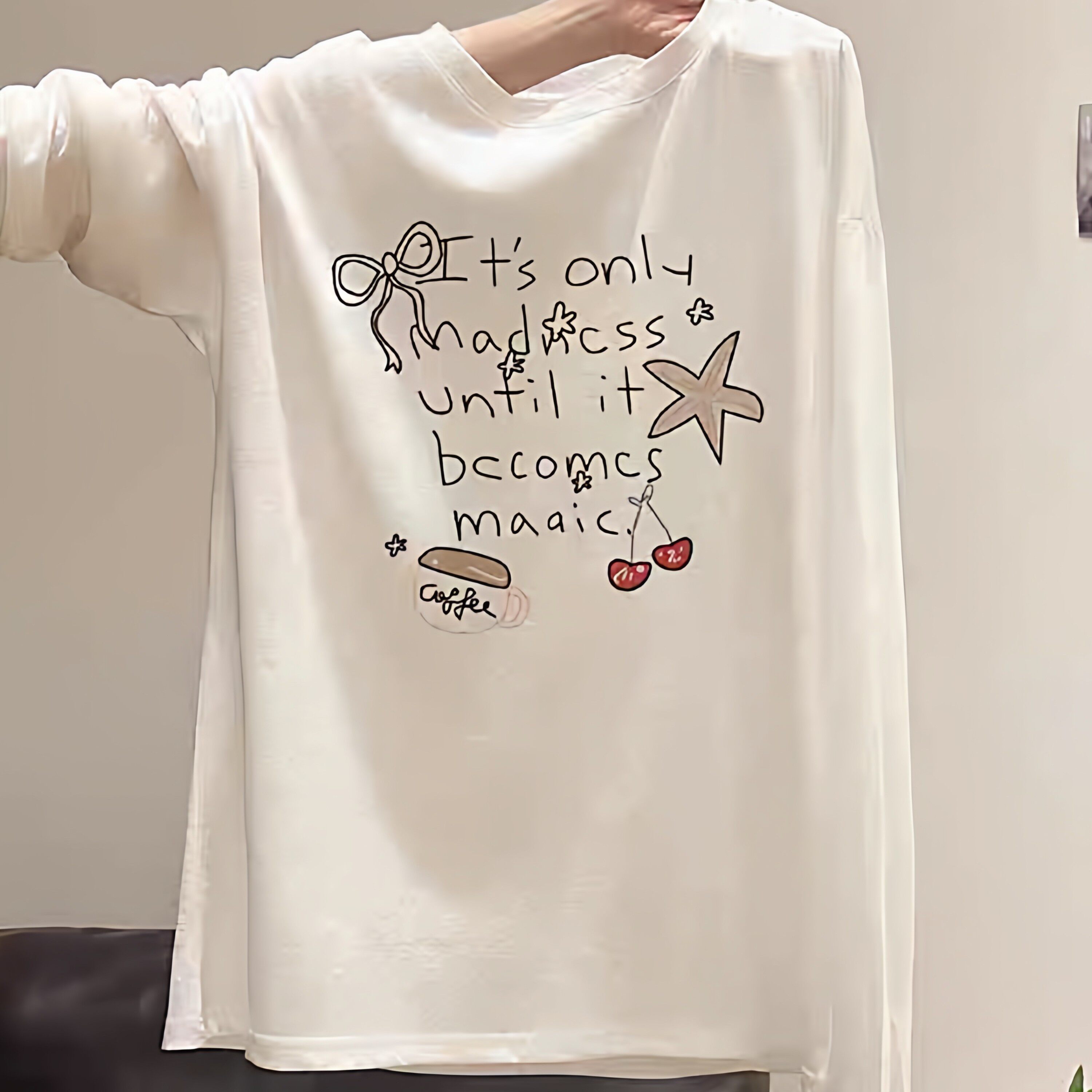 纯棉常规款圆领长袖t恤女装韩版宽松休闲时尚百搭减龄上衣2026春