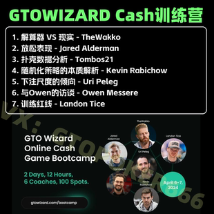 德州扑克教程GTOWizard训练营BootCamp现金MTT锦标赛软件教学课程