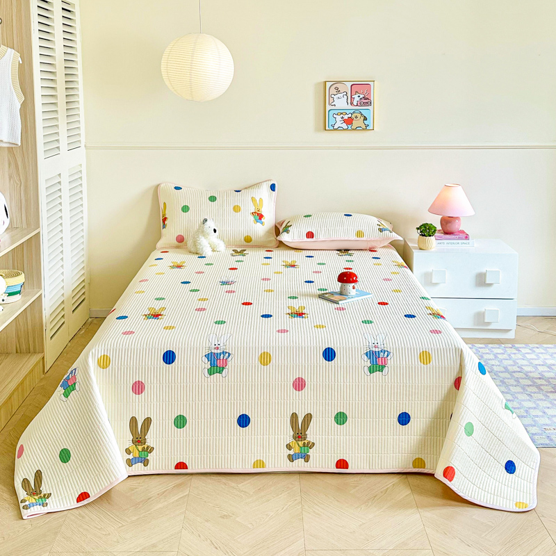 纯棉床盖小清新床盖三件套全棉加厚床单夹棉单件床垫褥子四季通用