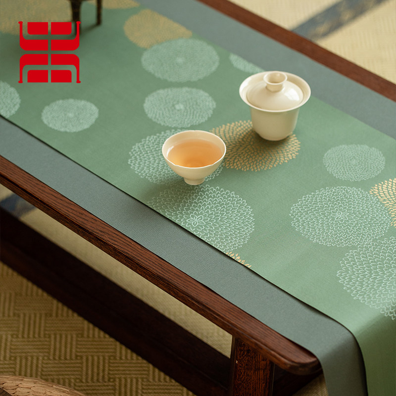 知舍长安菊新中式禅意茶席防水茶道垫高端织锦双面茶配件百搭桌旗,餐饮具,茶道/零配,淘宝优惠券,粉丝福利购,淘宝优惠卷