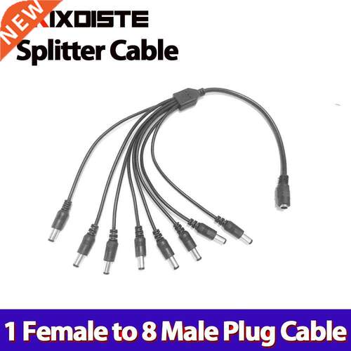 DC Power Jack 5.5x2.1mm DC Power Cable 1 Female to 8 Male W