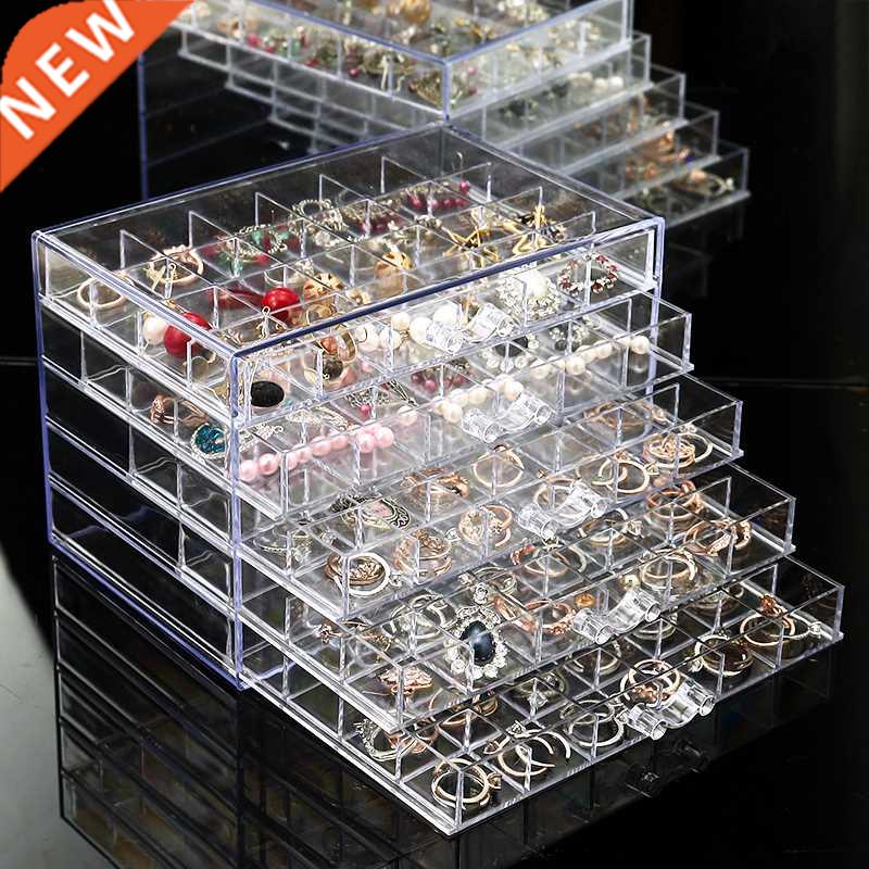 120 Grids Acrylic Earring Earbuds Storage Boxes Removable 5-