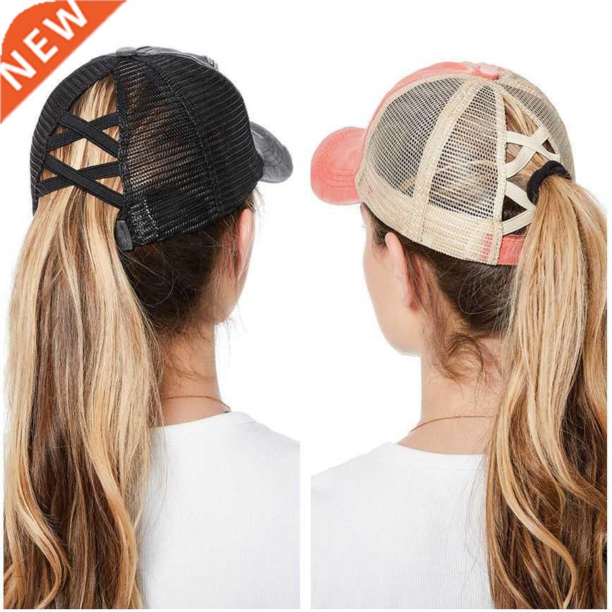 Women Ponytail Baseball Cap Snapback Adjustable Ponytail Gor