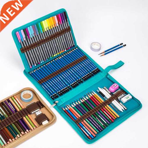 6/48/72 Holes School Pencil Case Canvas Pencilcase Bag Prof