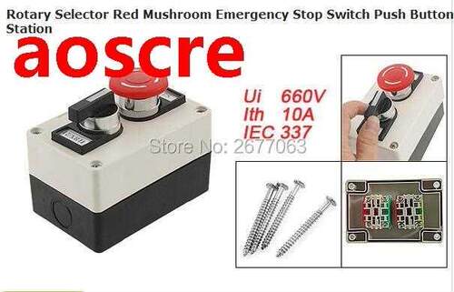 Rotary Selector Red Mushroom Emergency S Switch Push Butt