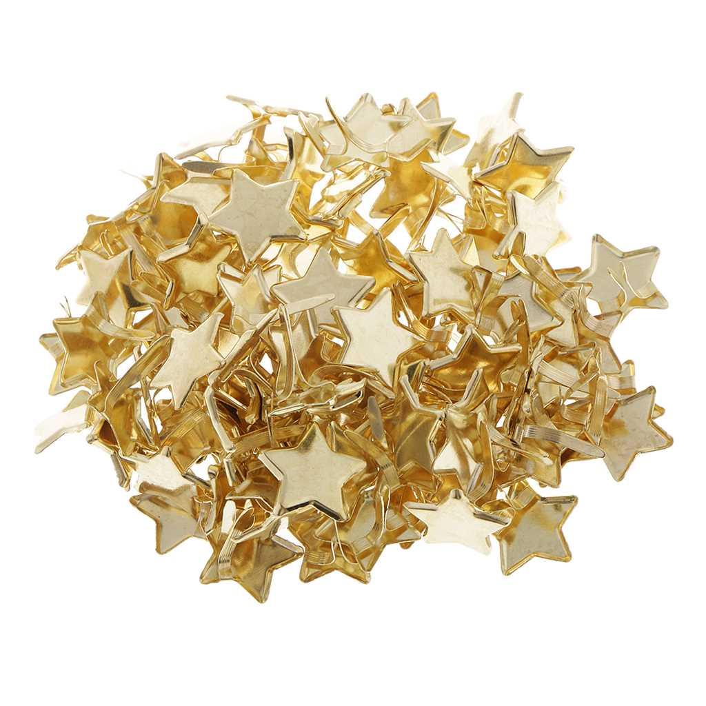 100x Star Head Metal Paper Fastener Decorative Brad For Kid