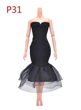 1Pcs Doll Black Little Lace Dress Evening Dress Clothes for