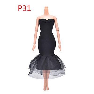1Pcs Doll Black Little Lace Dress Evening Dress Clothes for