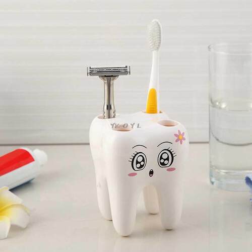 New Lovely Cartoon Tooth Shape Design 4 Holes Toothbrush Ho