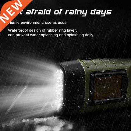 LED Lamp Flashlight Emergency Hand Crank Dynamo Solar