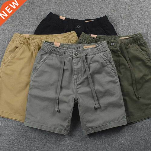 Shorts Mens 2022 Casual Cotton Shorts Work Trousers Knee Len