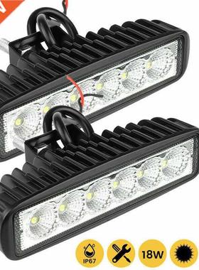 2PCS 18w 6 LED Car Work Light DRL Spotlight High Bright Wate