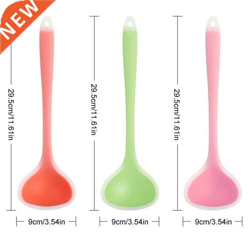 Food Grade Silicone Long-handled Rice Soup Spoon Kitchen Sil