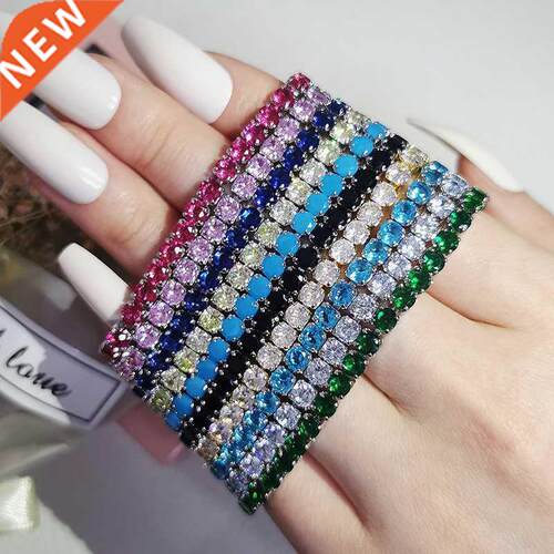 Rose Gold Silver Color 3mm 4mm 5mm Pink Blue Green Red Tenni