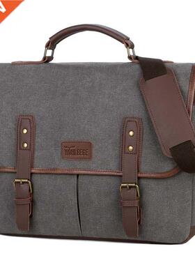 Vintage Men Briefcases 14 inch Laptop Bags Portable Messeng