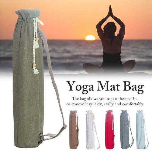 1Pc Portable Cotton Yoga Mat Bag Pilates Carry Bag Outdoor