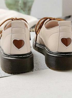 Women Sneakers Lace up Leather low heel grils love shoes Non