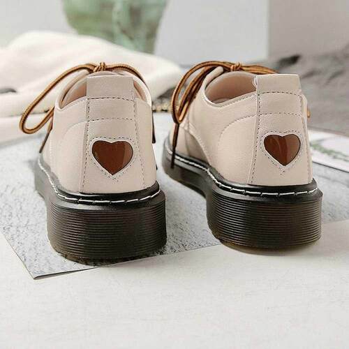 Women Sneakers Lace up Leather low heel grils love shoes Non