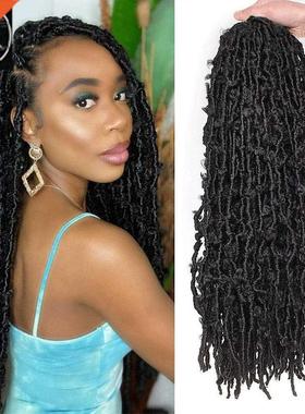 dirty braid hair wig欧美女生编发非洲黑人烫脏辫假发减龄黑色