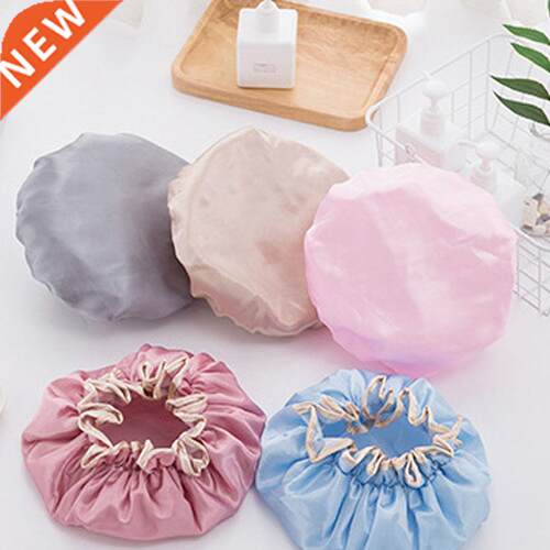 Waterproof Women Shower Cap Satin Beanie Hair Bonnet Bath Ac