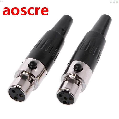 1Pcs High Quality Mini XLR 3 4 Pin Female Plug Small XLR Aud