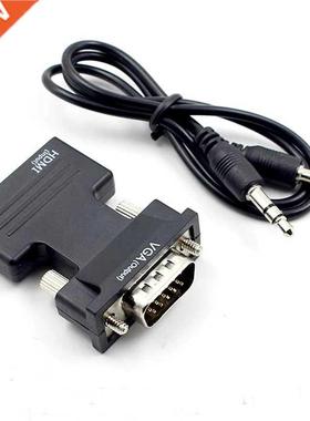 HDMI female to VGA male converter with audio computer projec