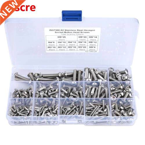 0pcs Pan Head Hex Socket Screw Set Stainless Steel M M4 M