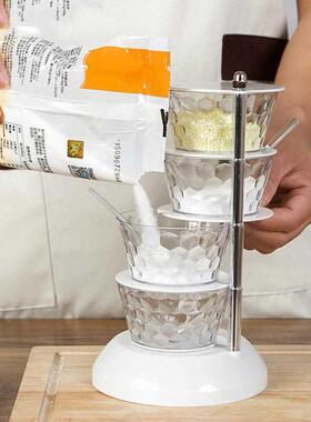 4/5-Layer Rotating Vertical Salt Sugar Seasoning Box Storage