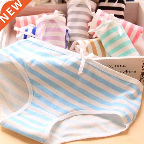 Women Cute Sexy Underwear Panties Stripes Navy Bowknot Tanga