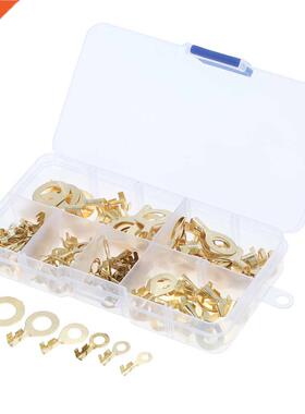 Assorted 150pcs Brass Ring Cable Lugs Ring Eyes Copper Crimp