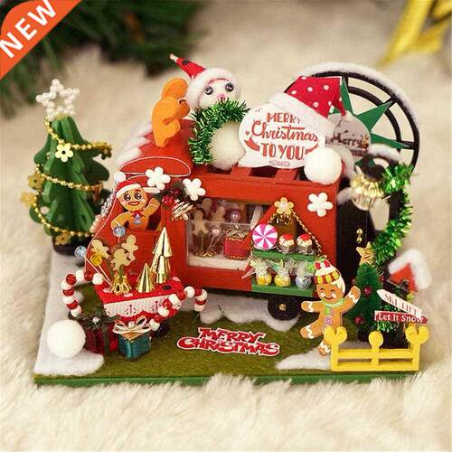 DIY Cottage Hand-made House Christmas Car for Christmas