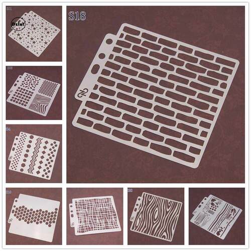 (26 Styles) Geometry Graphics Stencils Painting Embossing D