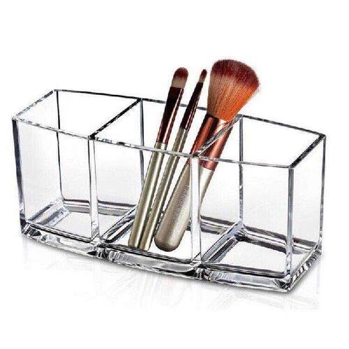 3 Holes Acrylic Makeup Brush Holder Lipstick Holder