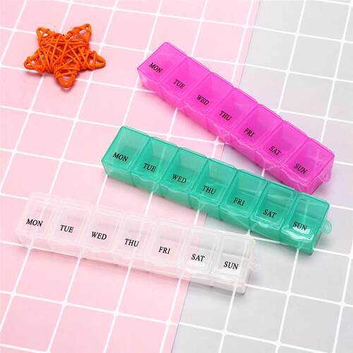 1Pc 7 Days Pill Medicine Box Weekly Tablet Holder Storage Or