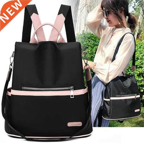 2021 Casual Oxford Backpack Women Black Waterproof Nylon Sch