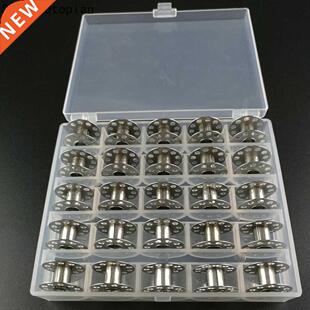25Pcs/Set Empty Bobbins Sewing Machine Plastic Case Storage